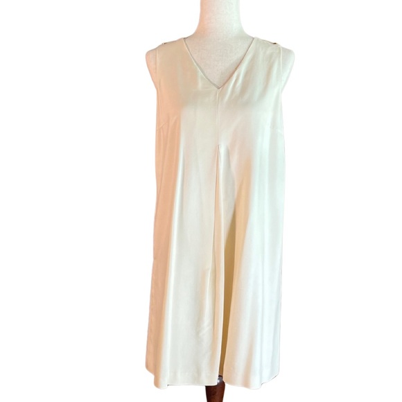 J. McLaughlin 100% Silk Swing Dress – Cream, Size 6 in EUC - Picture 1 of 12